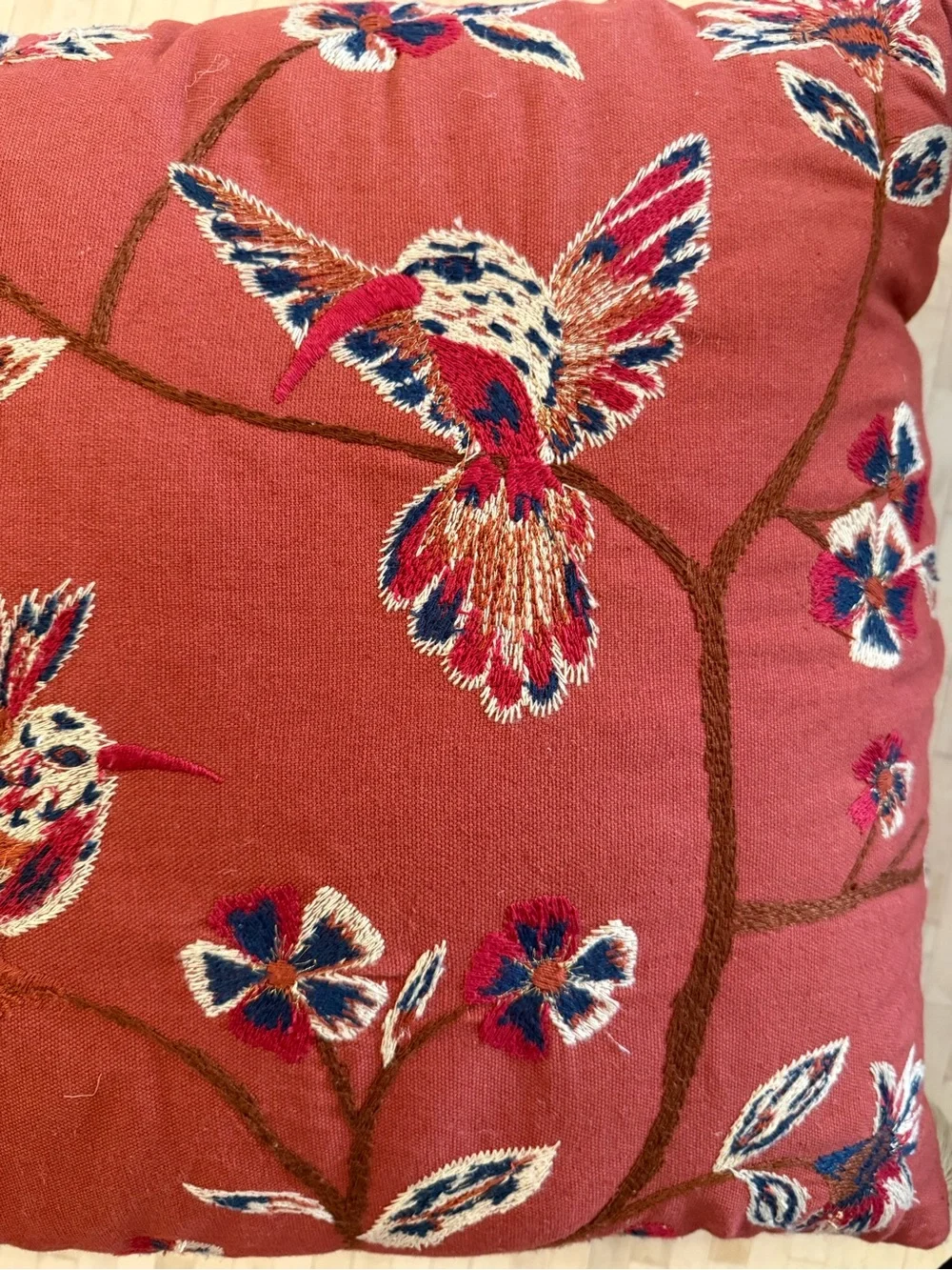 Decorative Coral Floral Embroidered Throw Pillow - Target